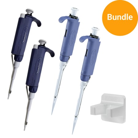 Pipette Bundle #2 with four LTS Single-Channel Manual Pipettes and Magnetic Hang Up